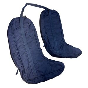 Trails West Navy Blue Padded Tall Boot Bag Fleece Lined Equestrian Boot Bags